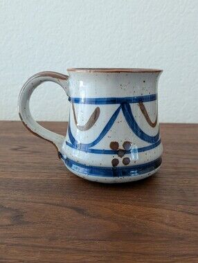 Vintage MCM Otagiri Blue & Brown Speckled Stoneware Coffee Mug
